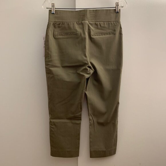 NWT Olive Green / Khaki Cropped Stretch Pants - Picture 3 of 5